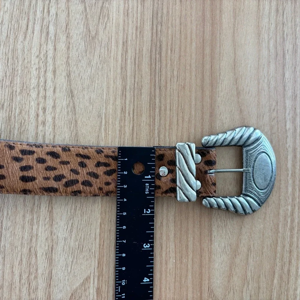 Vintage L. Chessler Leather Belt Silver Buckle Western Cowgirl Size SM
